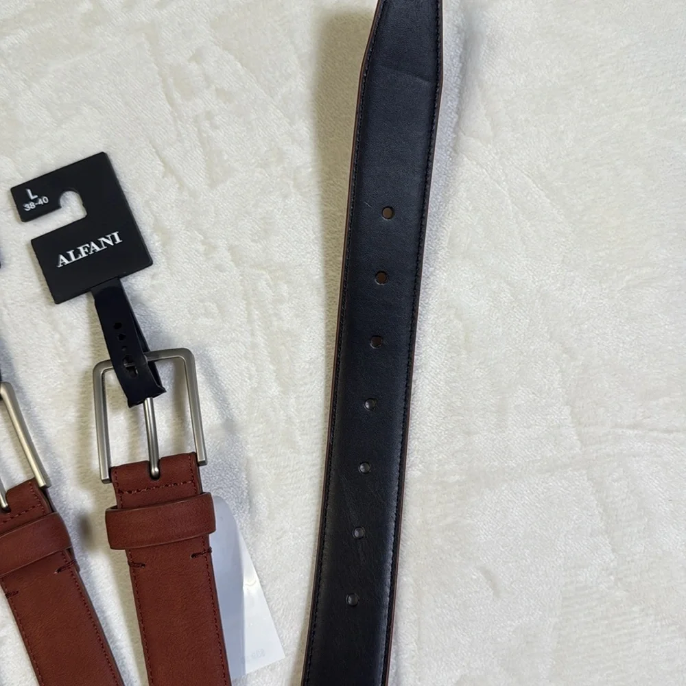 Alfani Men’s Rust Colored Faux Leather Belt in Sizes Small - XL
